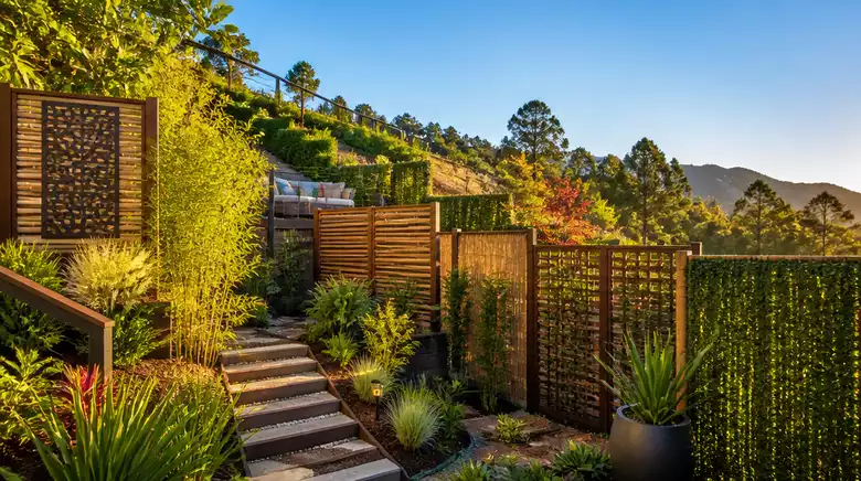 Privacy Screens for Sloped Yards